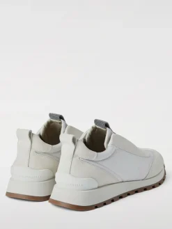 Sneakers Brunello Cucinelli in camoscio e nylon con monile