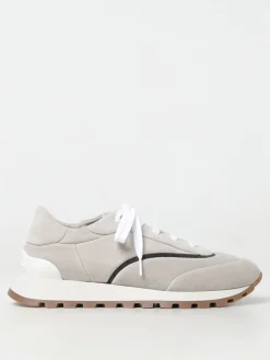 Sneakers Brunello Cucinelli in camoscio con monile