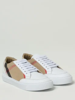 Sneakers Burberry in pelle e canvas check