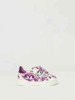 Sneakers Dolce & Gabbana in pelle nappata stampa maiolica