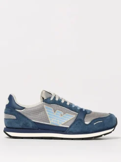 Sneakers Emporio Armani in camoscio e mesh