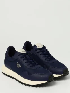 Sneakers Emporio Armani in pelle saffiano e nylon