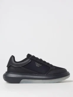 Sneakers Emporio Armani in pelle sintetica saffiano e nylon