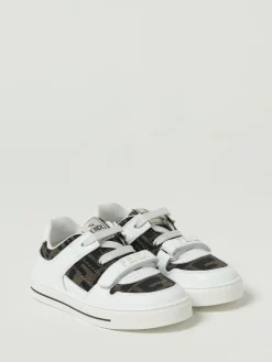 Sneakers Fendi in pelle e misto cotone jacquard