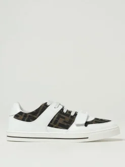 Sneakers Fendi in pelle e misto cotone jacquard