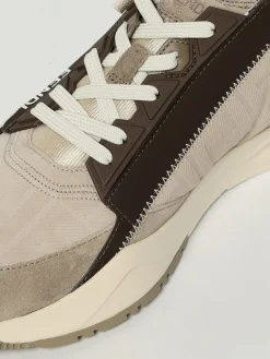 Sneakers Flow Fendi in camoscio e cotone con monogram FF jacquard