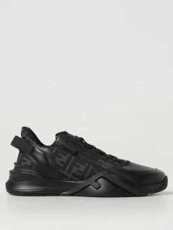 Sneakers Flow Fendi in pelle e tessuto FF jacquard