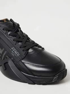 Sneakers Flow Fendi in pelle e tessuto FF jacquard