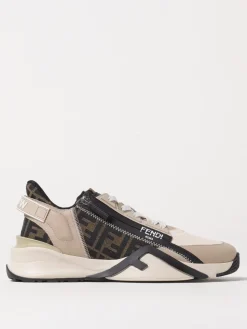 Sneakers Flow Fendi in pelle e e tessuto FF jacquard Eclissi