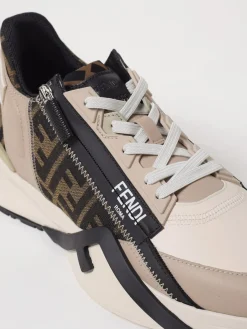 Sneakers Flow Fendi in pelle e e tessuto FF jacquard Eclissi