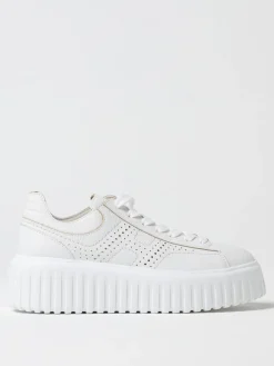 Sneakers H-Stripe Hogan in pelle a grana con logo traforato