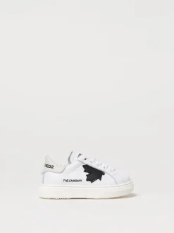 Sneakers in pelle con logo foglia d'acero Dsquared2