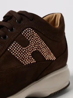 Sneakers Interactive Hogan in camoscio con strass