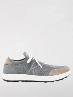 Sneakers Kiton in maglia crochet e camoscio