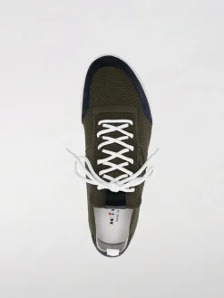Sneakers Kiton in maglia crochet e camoscio