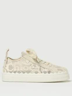 Sneakers Lauren Chloé in pizzo traforato e pelle