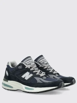 Sneakers Made in UK 991v2 New Balance in camoscio e mesh