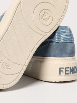 Sneakers Match Fendi in camoscio e misto cotone con FF jacquard