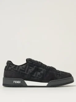 Sneakers Match Fendi in camoscio e misto cotone jacquard