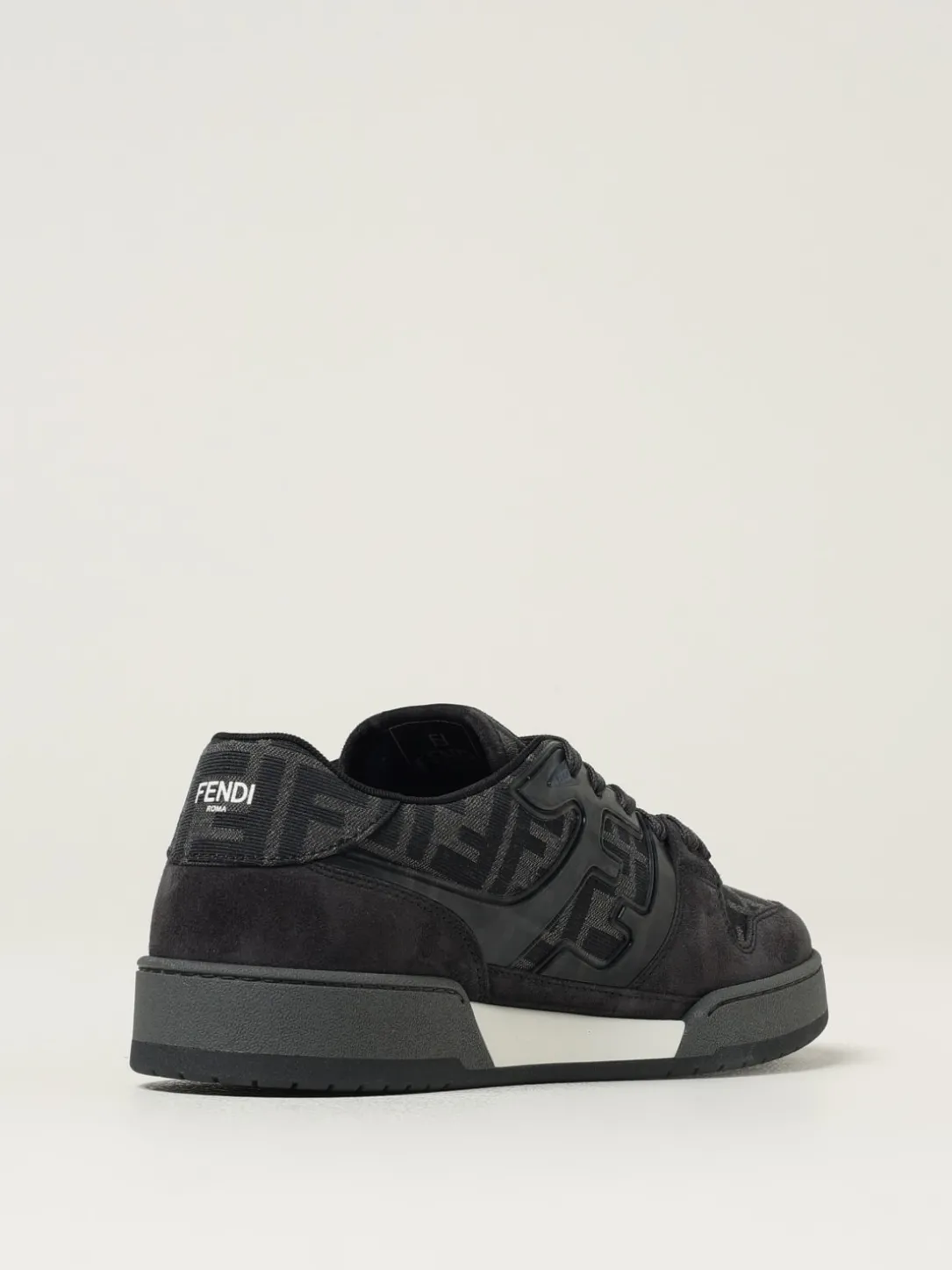 Sneakers Match Fendi in camoscio e misto cotone jacquard