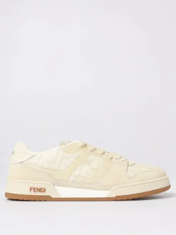 Sneakers Match Fendi in camoscio e misto cotone jacquard