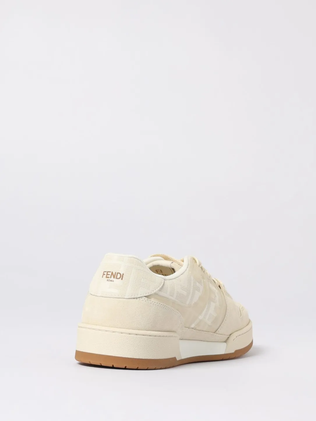 Sneakers Match Fendi in camoscio e misto cotone jacquard