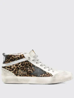 Sneakers Mid Star Golden Goose in cavallino animalier e pelle used