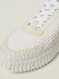 Sneakers Nama Chloé in mesh riciclato e camoscio