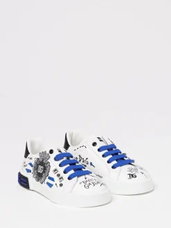 Sneakers Portofino Light Dolce & Gabbana in pelle con grafica all over