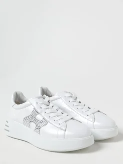 Sneakers Rebel Hogan in pelle con logo di strass