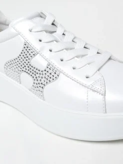 Sneakers Rebel Hogan in pelle con logo di strass