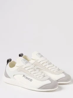 Sneakers Reby Pinko in camoscio e maglia traforata