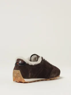 Sneakers Santoni in camoscio e shearling