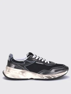 Sneakers Sprinter Dsquared2 in pelle laminata e canvas used