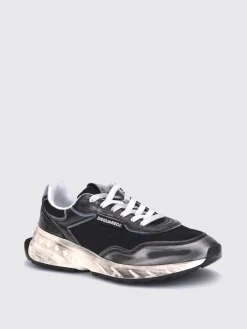 Sneakers Sprinter Dsquared2 in pelle laminata e canvas used