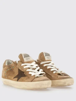 Sneakers Super-Star Golden Goose in camoscio used con borchie