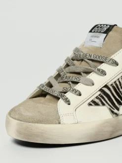 Sneakers Super-Star Golden Goose in pelle used e cavallino zebrato