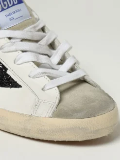 Sneakers Super-Star Golden Goose in pelle e glitter