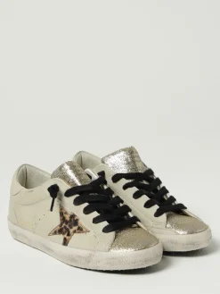Sneakers Super-Star Golden Goose in pelle used e cavallino animalier