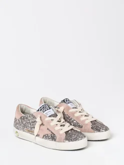 Sneakers Super-Star Golden Goose in camoscio used e glitter