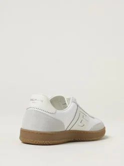 Sneakers Swan Balmain in camoscio e canvas