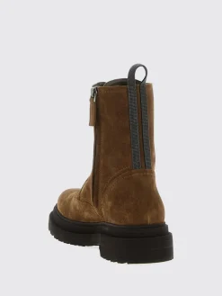 Stivaletto Brunello Cucinelli in camoscio con tirante gioiello