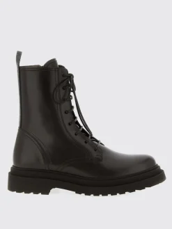 Stivaletto Brunello Cucinelli in pelle con tirante gioiello