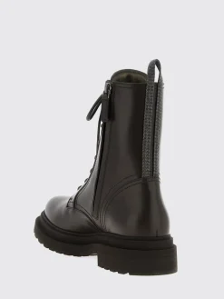 Stivaletto Brunello Cucinelli in pelle con tirante gioiello