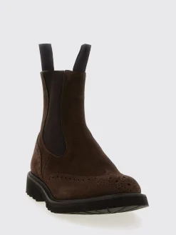 Stivaletto Henry Tricker's in camoscio con motivo brogue