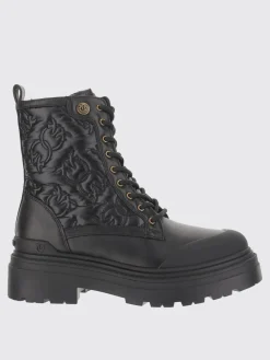 Stivaletto Pinko in pelle e nylon con logo trapuntato