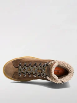 Stivaletto Santoni in nabuk martellato e shearling