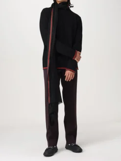 Stola GG Gucci in seta e cotone jacquard con fascia Web