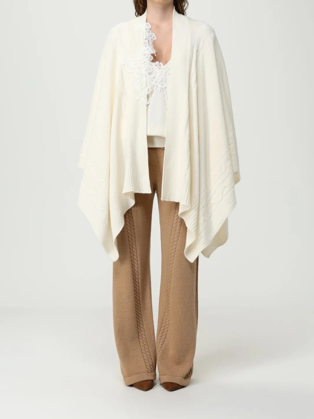 Stola in misto lana con inserti in pizzo Ermanno Scervino Life