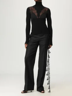 Top Blumarine in misto lana con inserto in pizzo